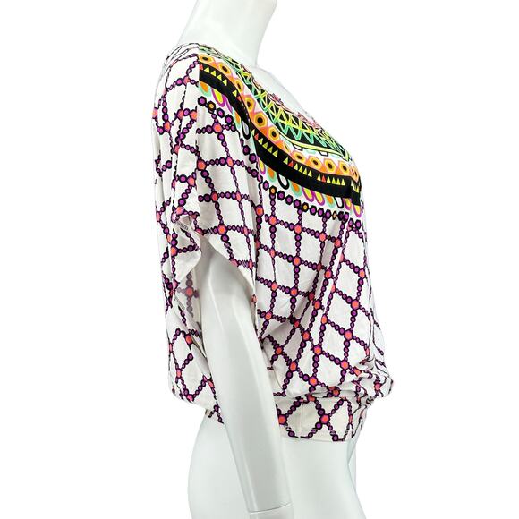 Trina Turk Top Women Medium Kon Tiki Tunic Swim Coverup Beach Pool Boho Colorful - Picture 4 of 11